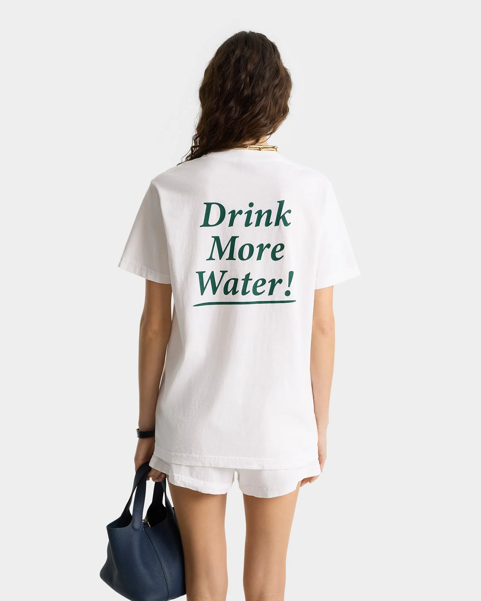 Drink More Water T-Shirt - White/Forest sold by Sporty and Rich product image thumbnail 5