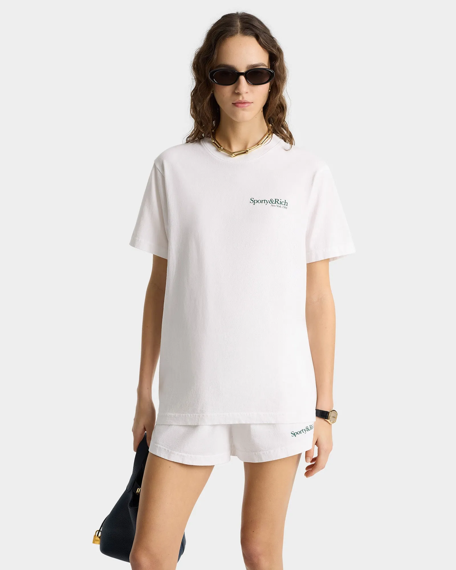 Drink More Water T-Shirt - White/Forest sold by Sporty and Rich product image thumbnail 3