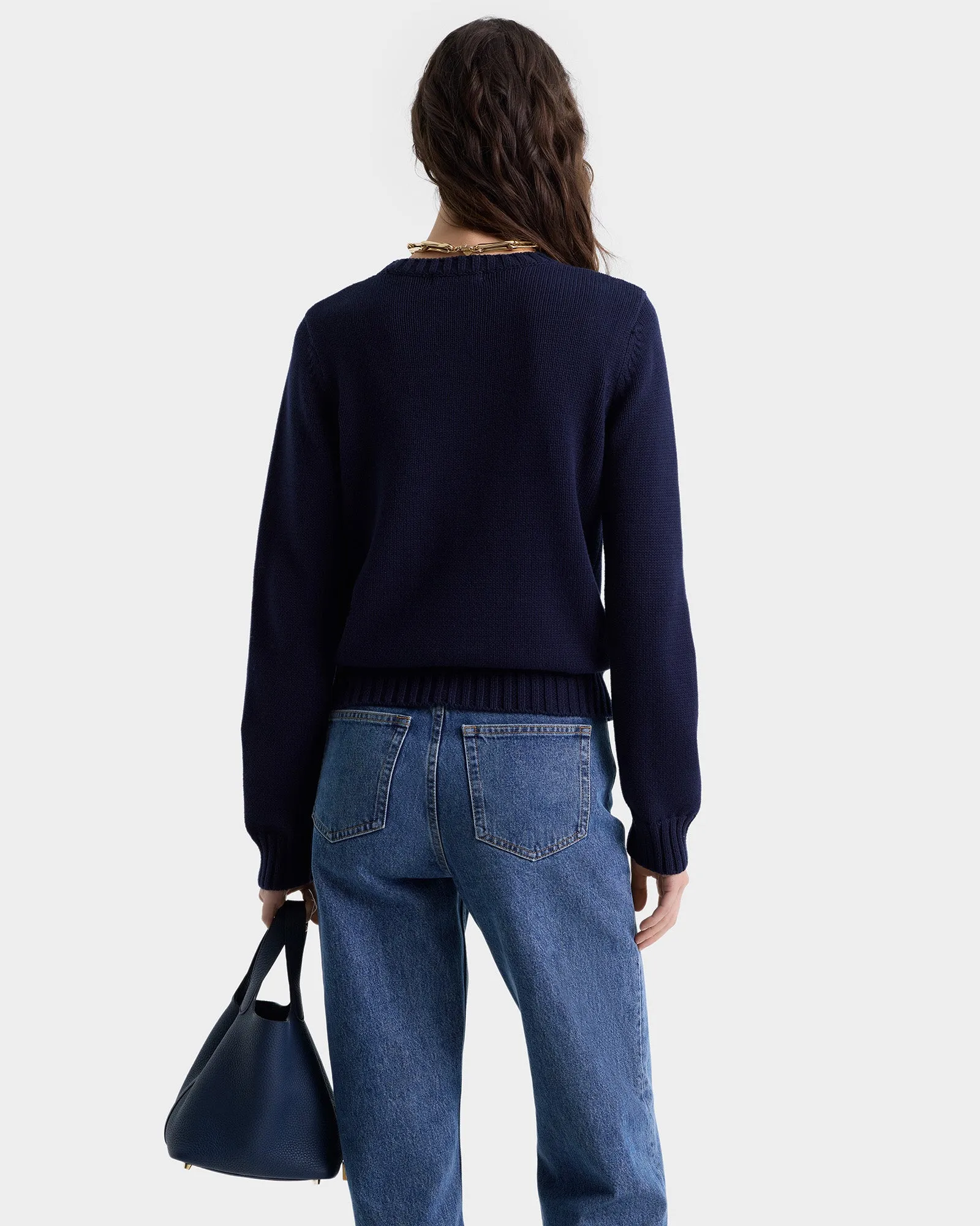 Riding Club Knitted Sweater - Navy/Ecru sold by Sporty and Rich product image thumbnail 5