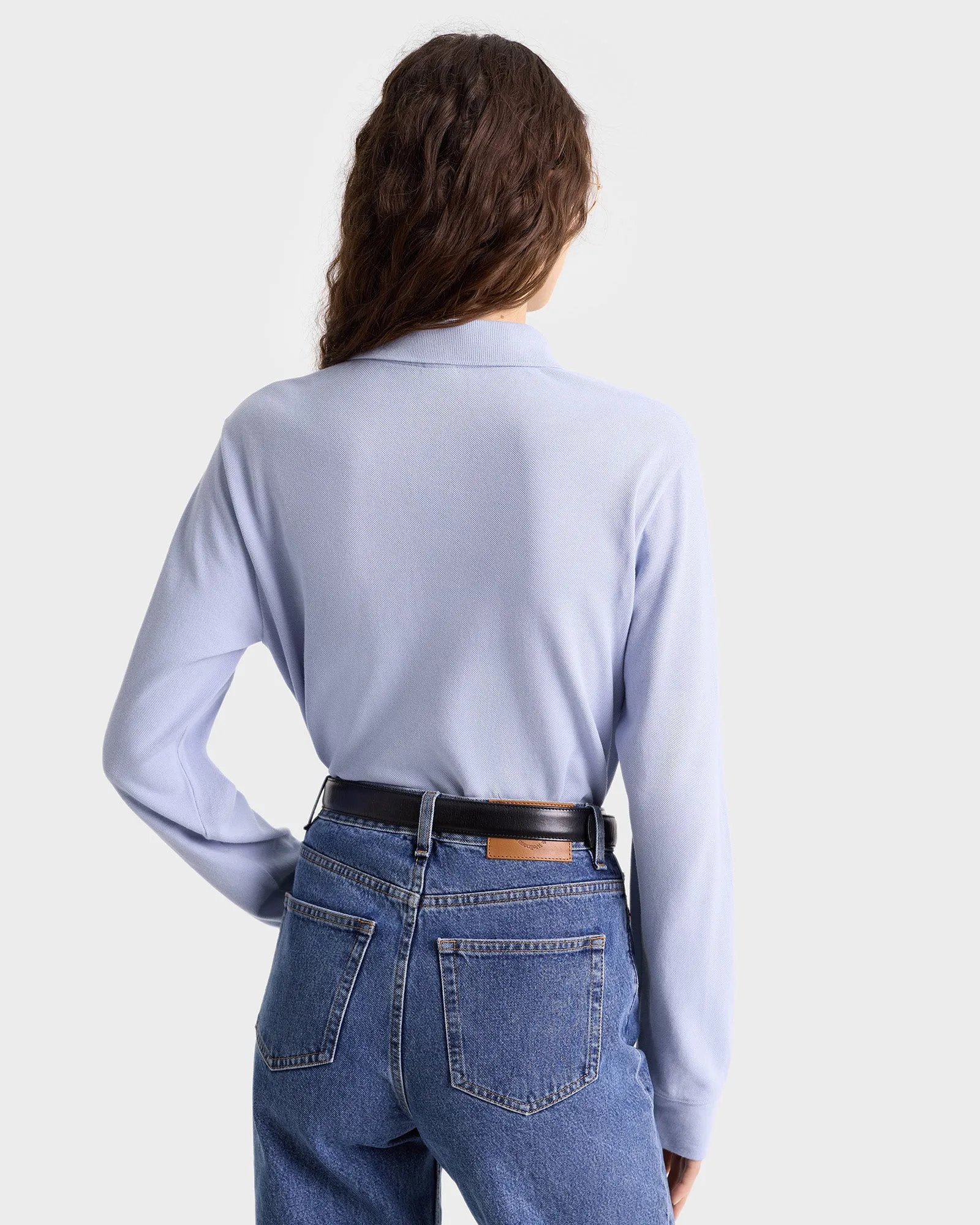 Riding Club Pique Polo - Washed Hydrangea/Navy sold by Sporty and Rich product image thumbnail 5