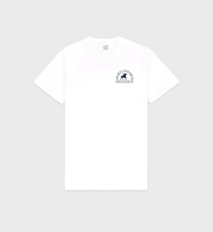 Polo Club T-Shirt - White/Navy sold by Sporty and Rich