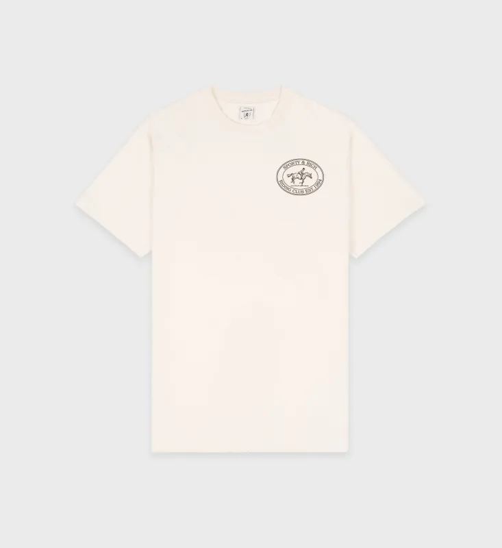 Riding Club T-Shirt - Cream/Chocolate sold by Sporty and Rich