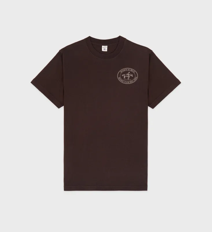 Riding Club T-Shirt - Chocolate/Cream sold by Sporty and Rich