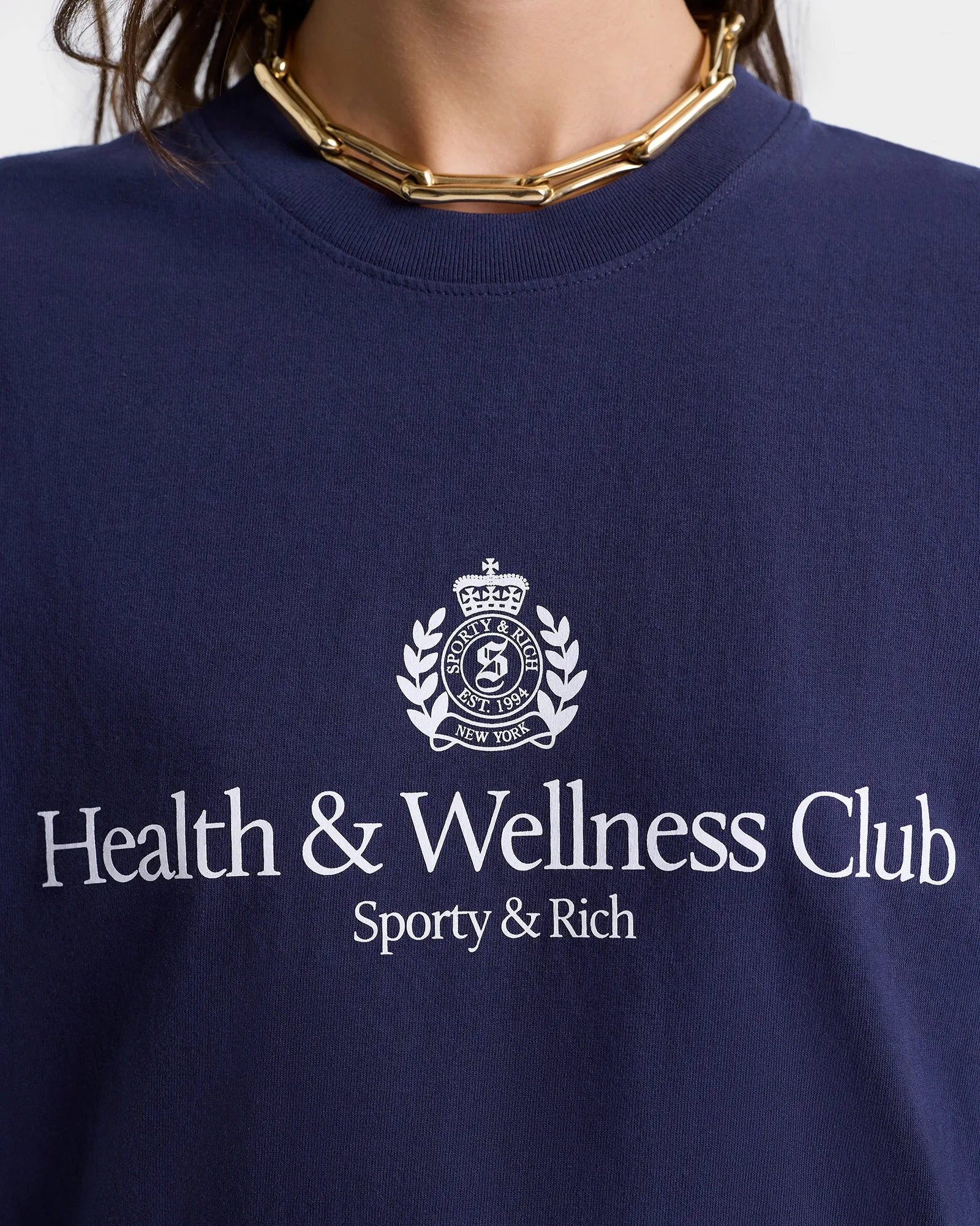 H&W Crest T-Shirt - Navy/White sold by Sporty and Rich product image thumbnail 4