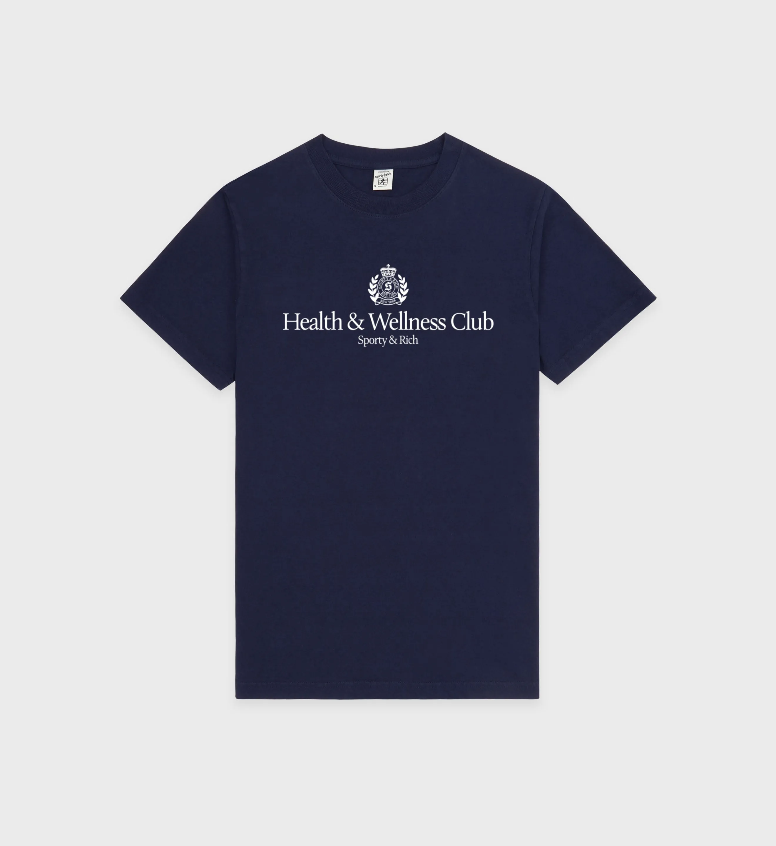 H&W Crest T-Shirt - Navy/White sold by Sporty and Rich