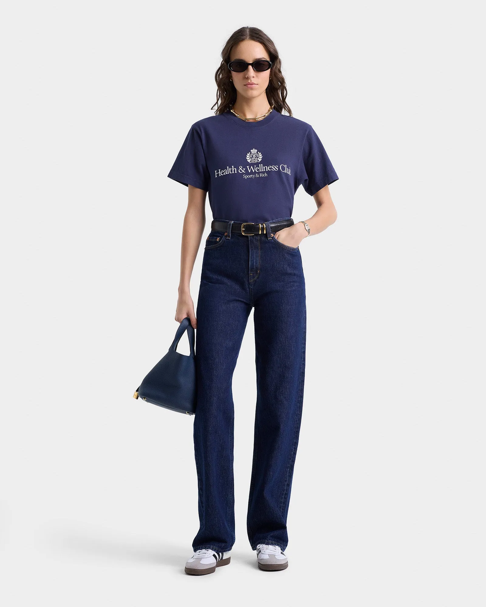 H&W Crest T-Shirt - Navy/White sold by Sporty and Rich product image thumbnail 2