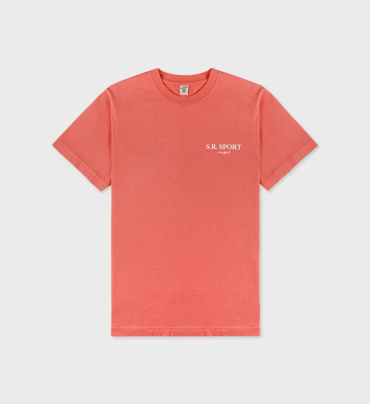 Wimbledon T-Shirt - Desert Rose/White sold by Sporty and Rich