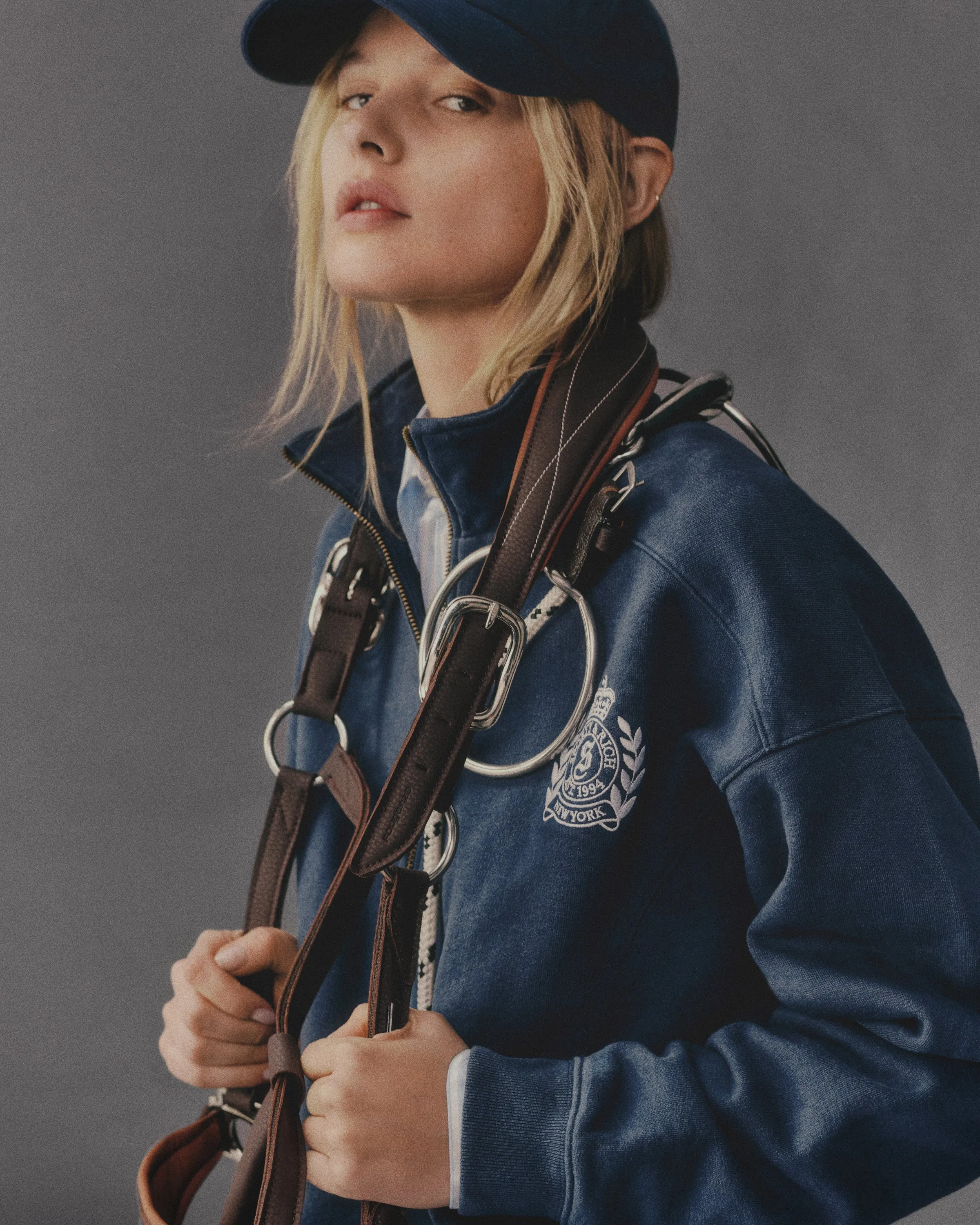 H&W Crest Quarter Zip - Navy/White sold by Sporty and Rich product image thumbnail 3