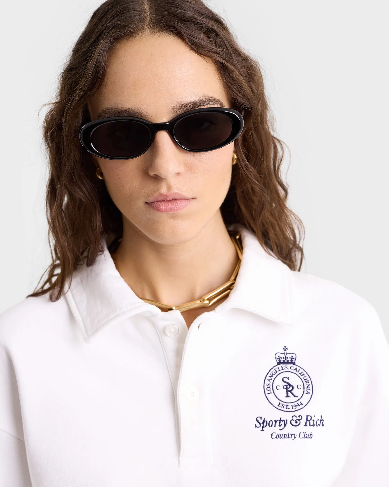 Crown Country Cropped Polo - White/Navy sold by Sporty and Rich product image thumbnail 4