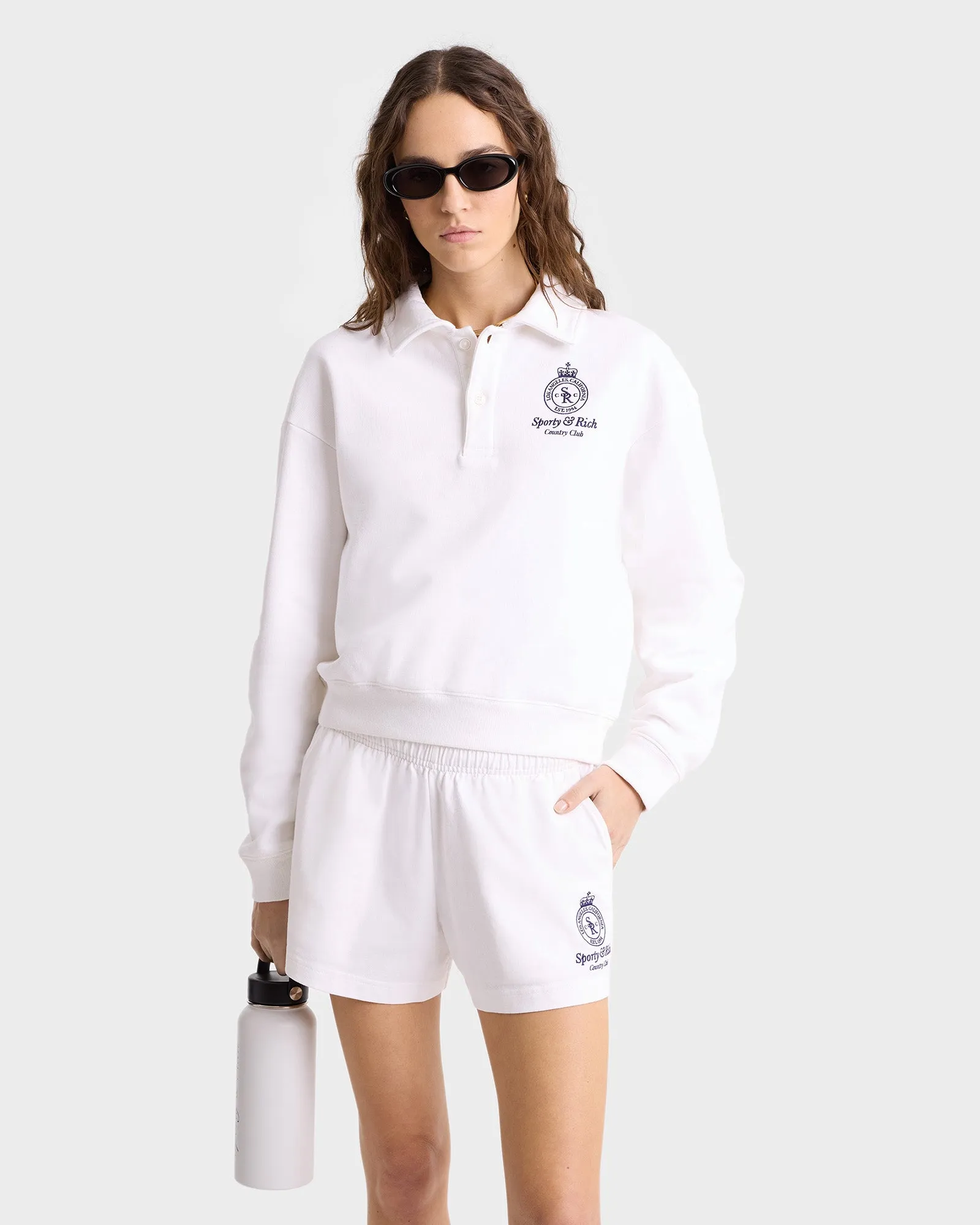 Crown Country Cropped Polo - White/Navy sold by Sporty and Rich product image thumbnail 3