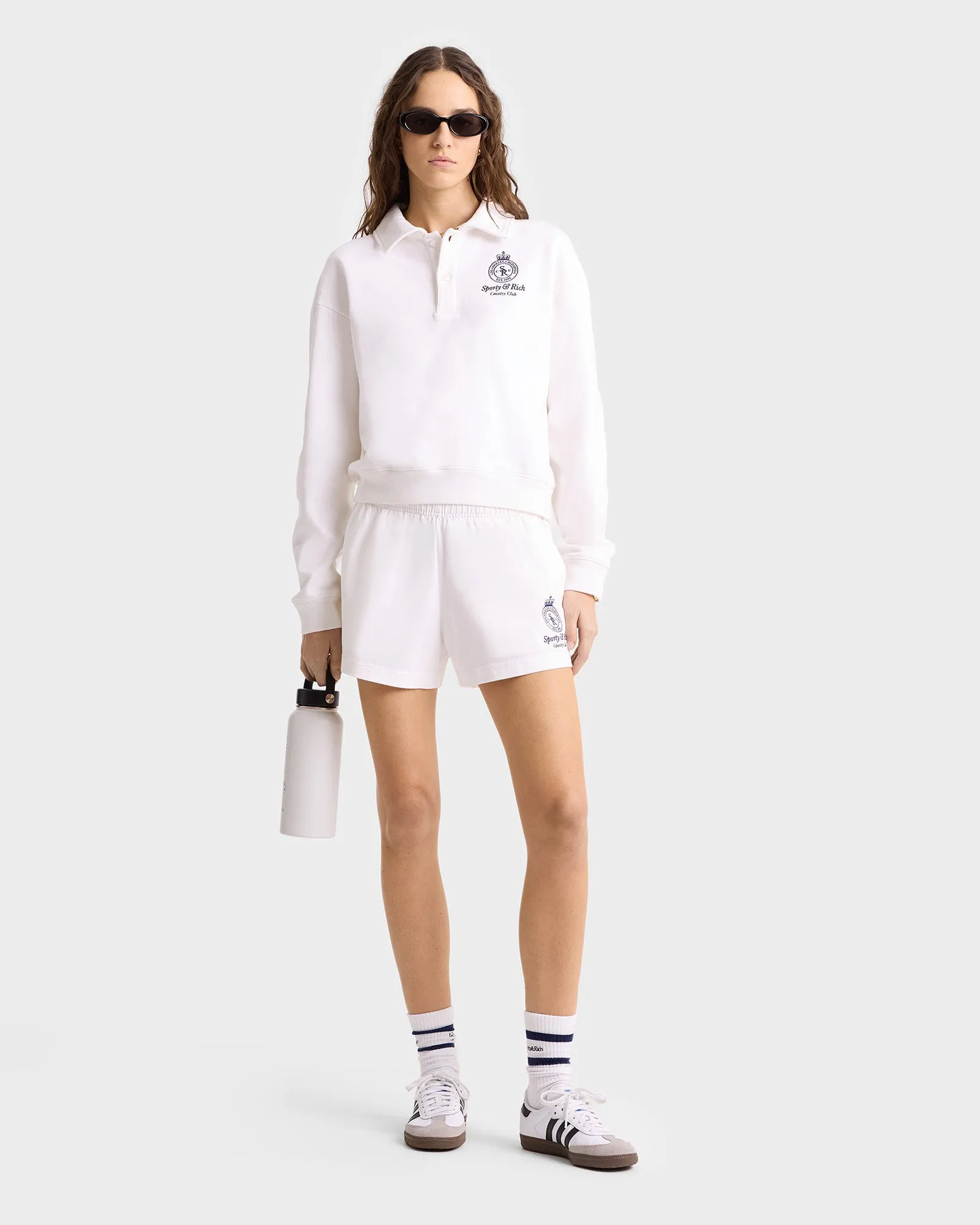 Crown Country Cropped Polo - White/Navy sold by Sporty and Rich product image thumbnail 2