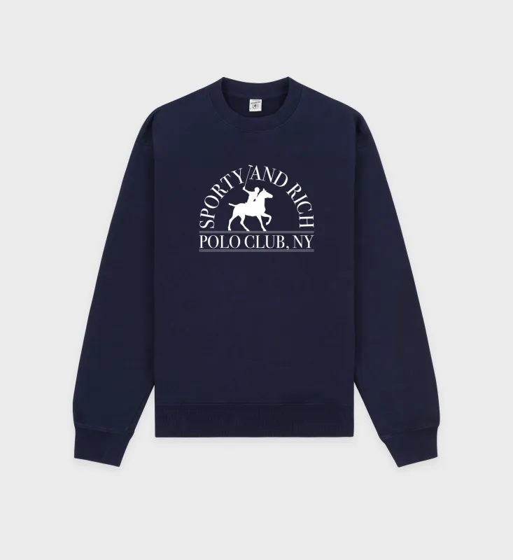 Polo Club Crewneck - Navy/White sold by Sporty and Rich