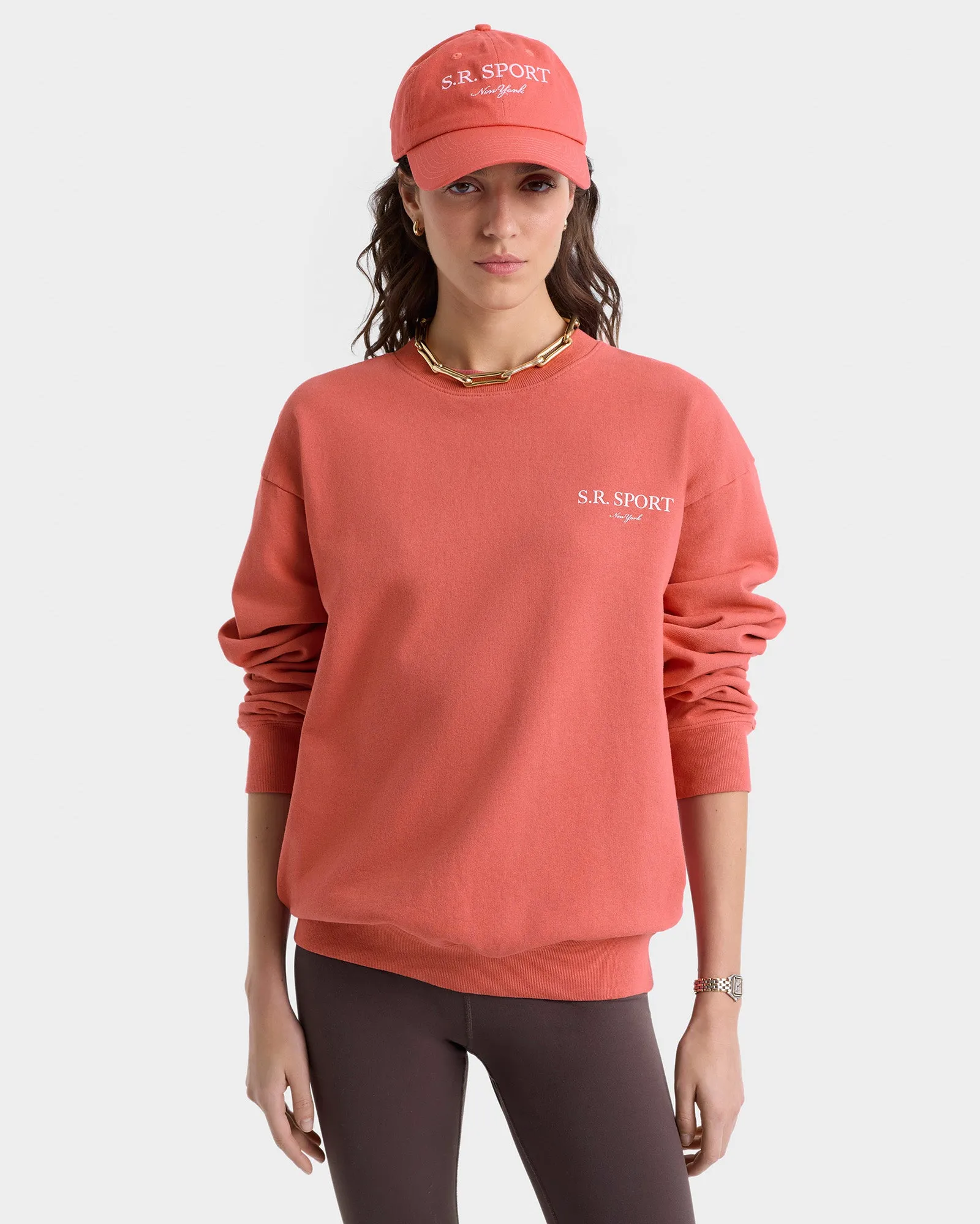 Wimbledon Crewneck - Desert Rose/White sold by Sporty and Rich product image thumbnail 5