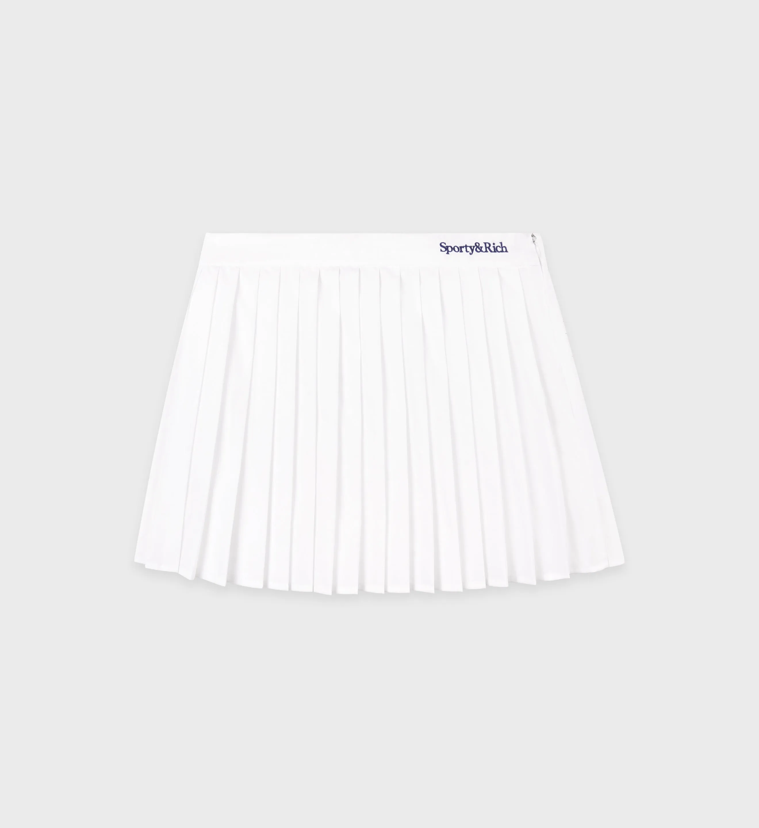 Serif Logo Anae Skirt - White/Dark Navy sold by Sporty and Rich