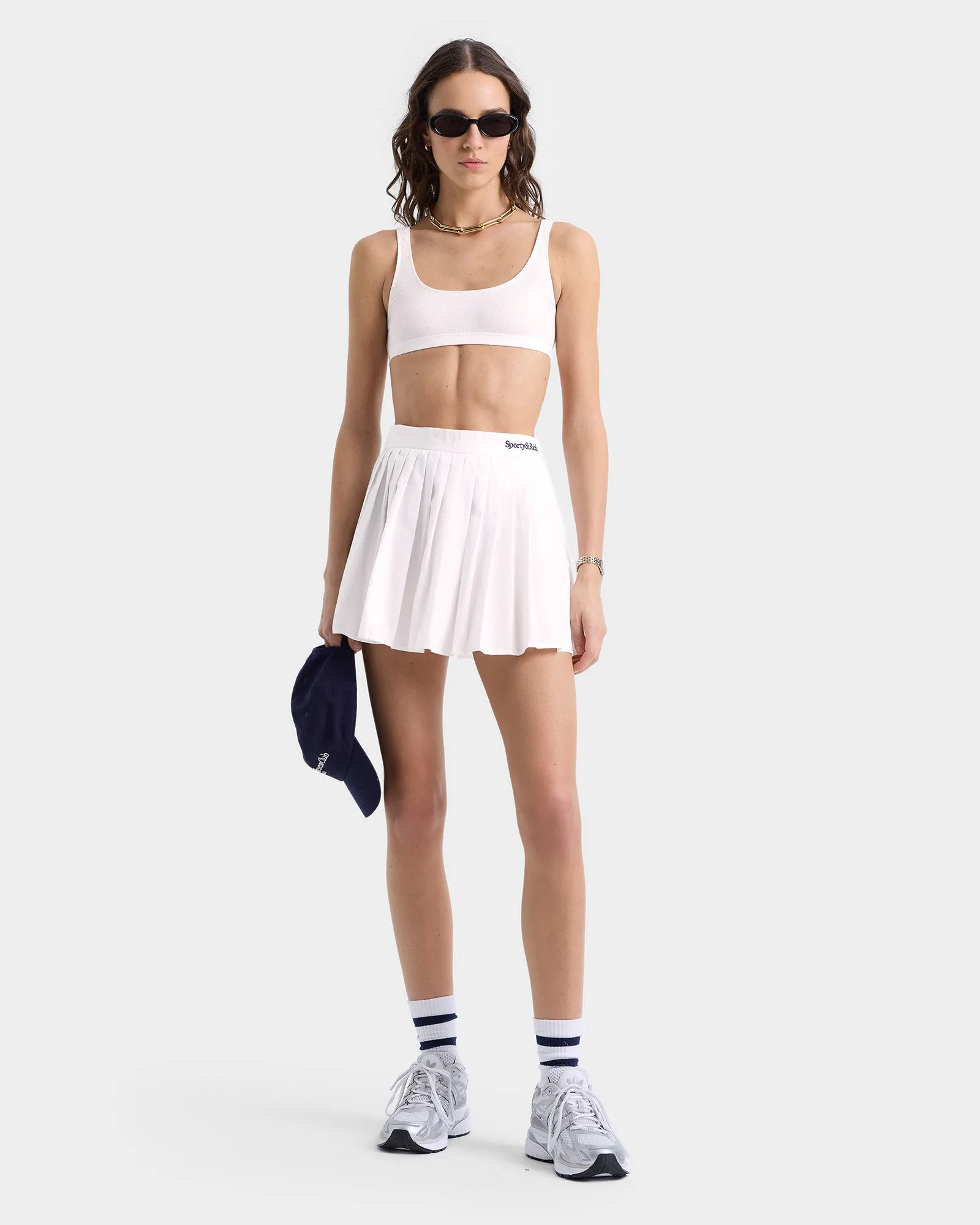 Serif Logo Anae Skirt - White/Dark Navy sold by Sporty and Rich product image thumbnail 4