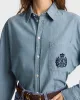 H&W Crest Oversized Shirt - Chambray sold by Sporty and Rich