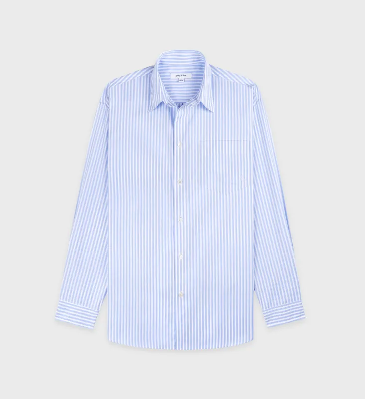 SRC Oversized Shirt - Light Blue Striped sold by Sporty and Rich