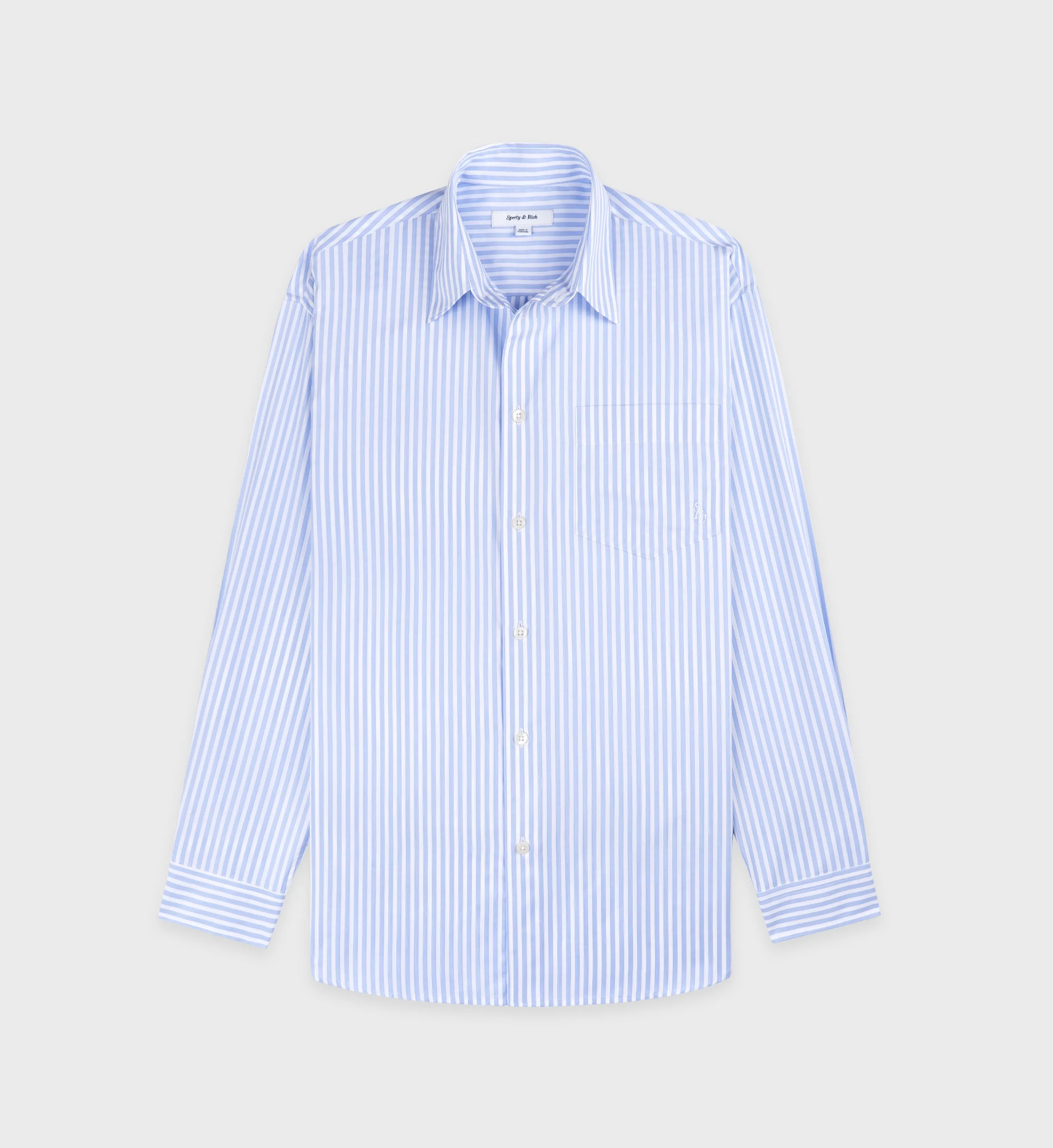 SRC Oversized Shirt - Light Blue Striped sold by Sporty and Rich
