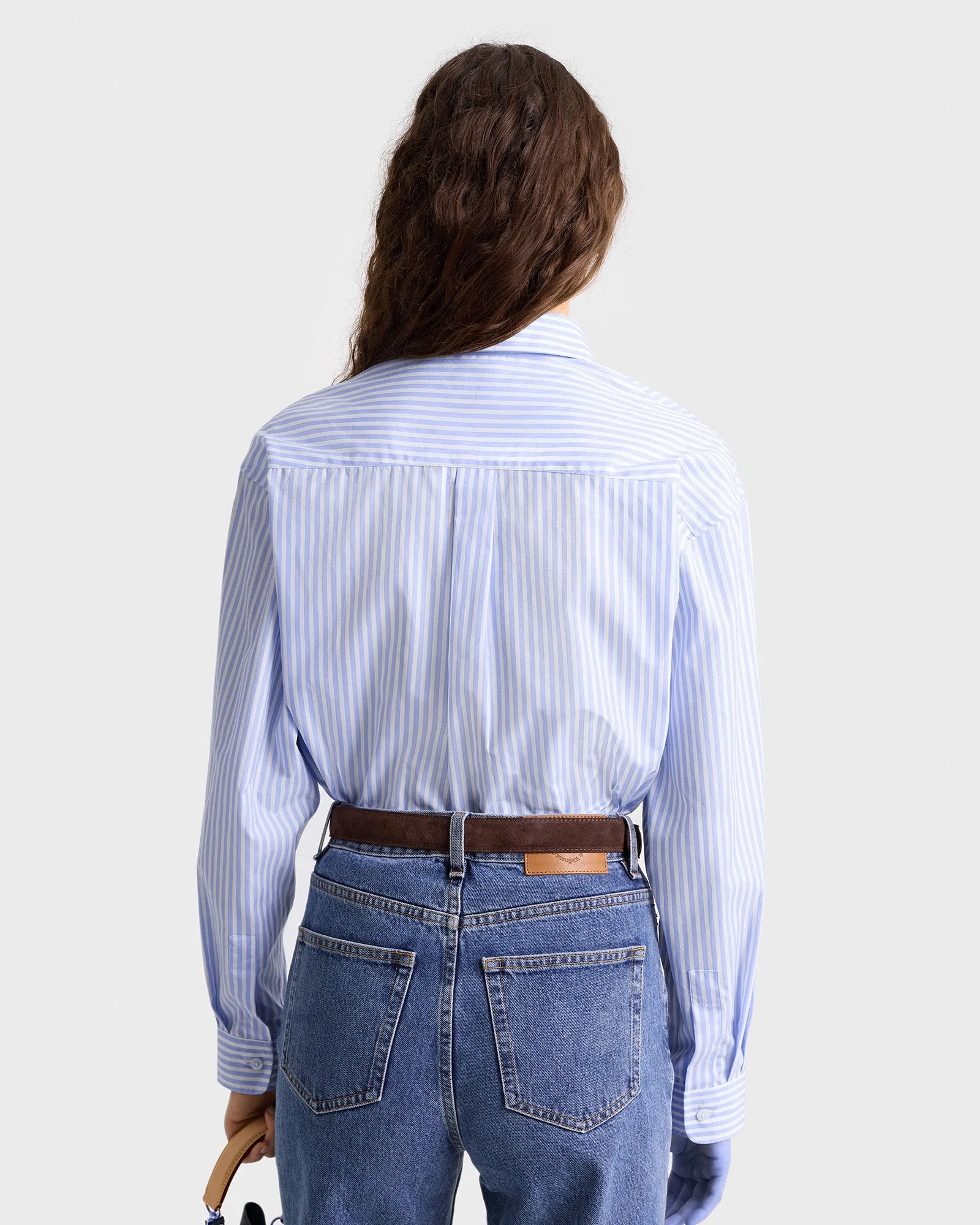 SRC Oversized Shirt - Light Blue Striped sold by Sporty and Rich product image thumbnail 5