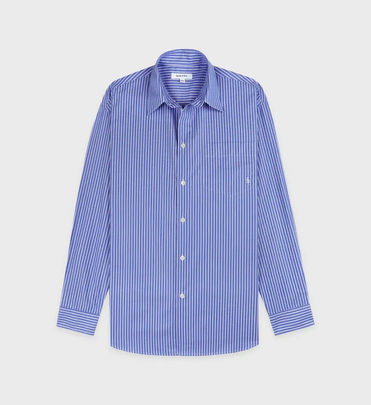 SRC Oversized Shirt - Blue Striped sold by Sporty and Rich