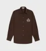 H&W Crest Oversized Shirt - Chocolate/Cream sold by Sporty and Rich
