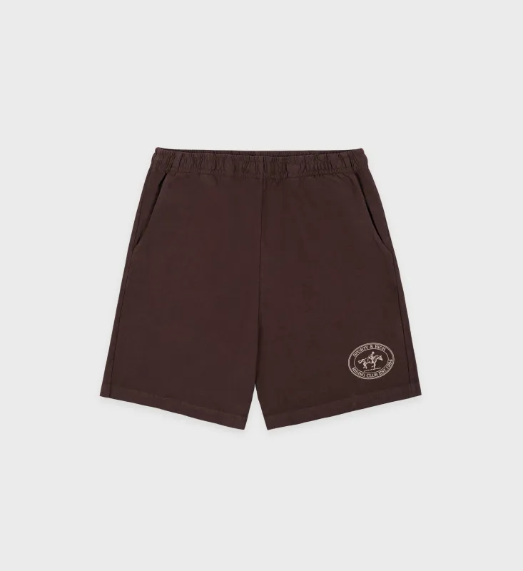 Riding Club Gym Short - Chocolate/Cream sold by Sporty and Rich