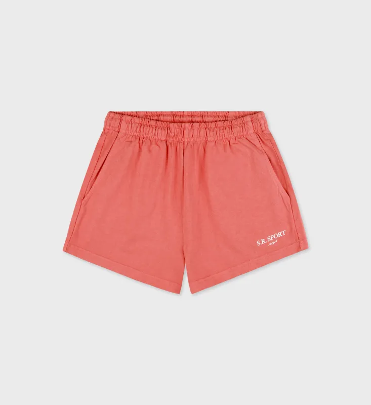 SR Sport Disco Short - Desert Rose/White sold by Sporty and Rich