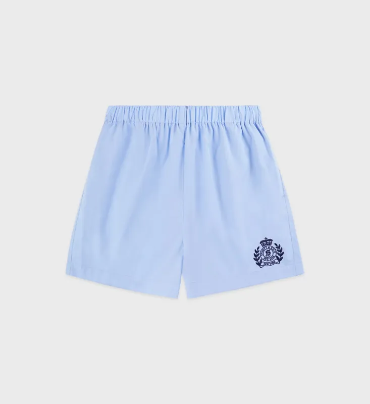 H&W Crest Poplin Short - Washed Hydrangea/Navy sold by Sporty and Rich