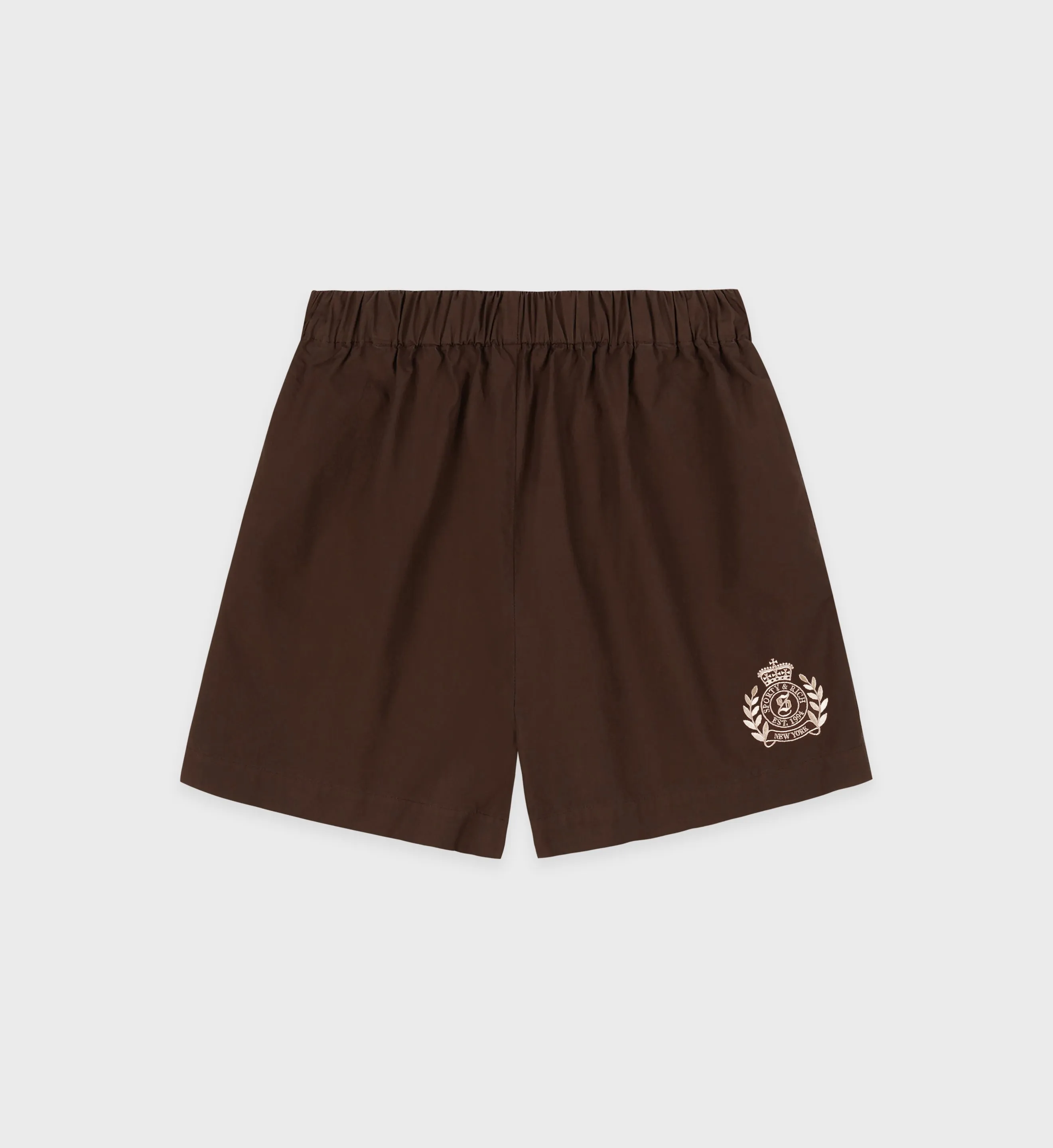 H&W Crest Poplin Short - Chocolate/Cream sold by Sporty and Rich