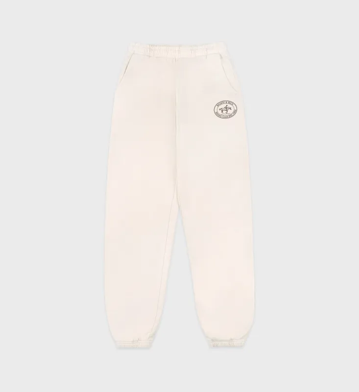 Riding Club Sweatpant - Cream/Chocolate sold by Sporty and Rich