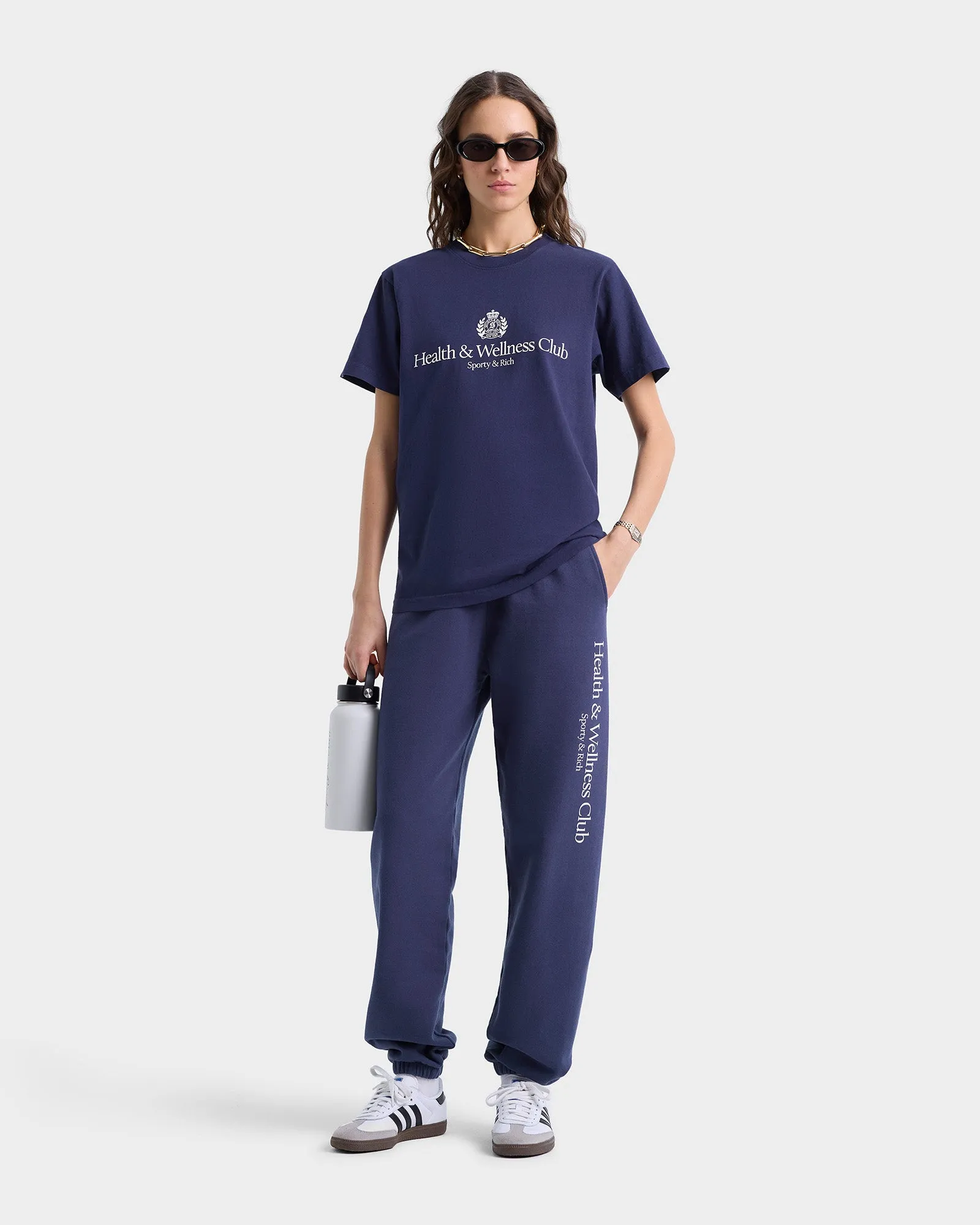 H&W Crest Sweatpant - Navy/White sold by Sporty and Rich product image thumbnail 3