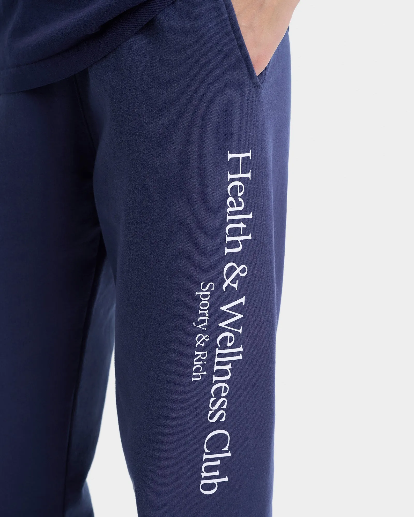 H&W Crest Sweatpant - Navy/White sold by Sporty and Rich product image thumbnail 5