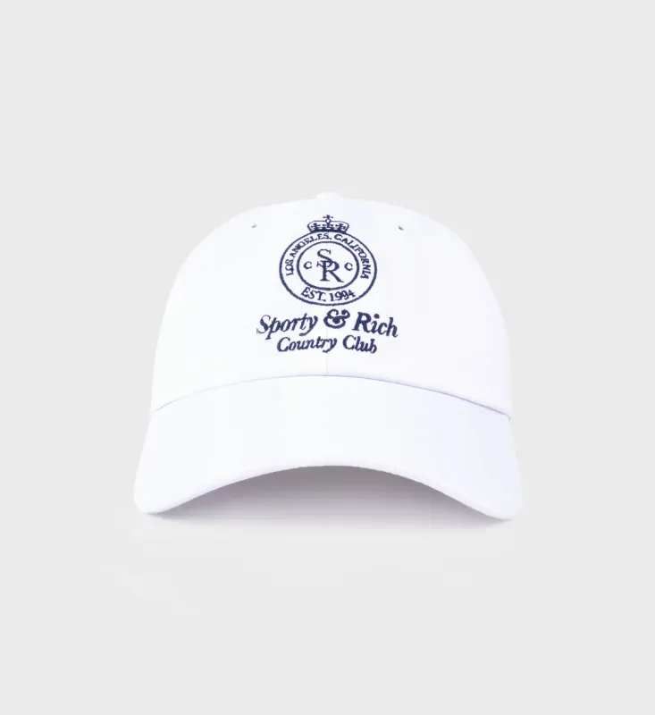Crown Country Hat - White/Navy sold by Sporty and Rich