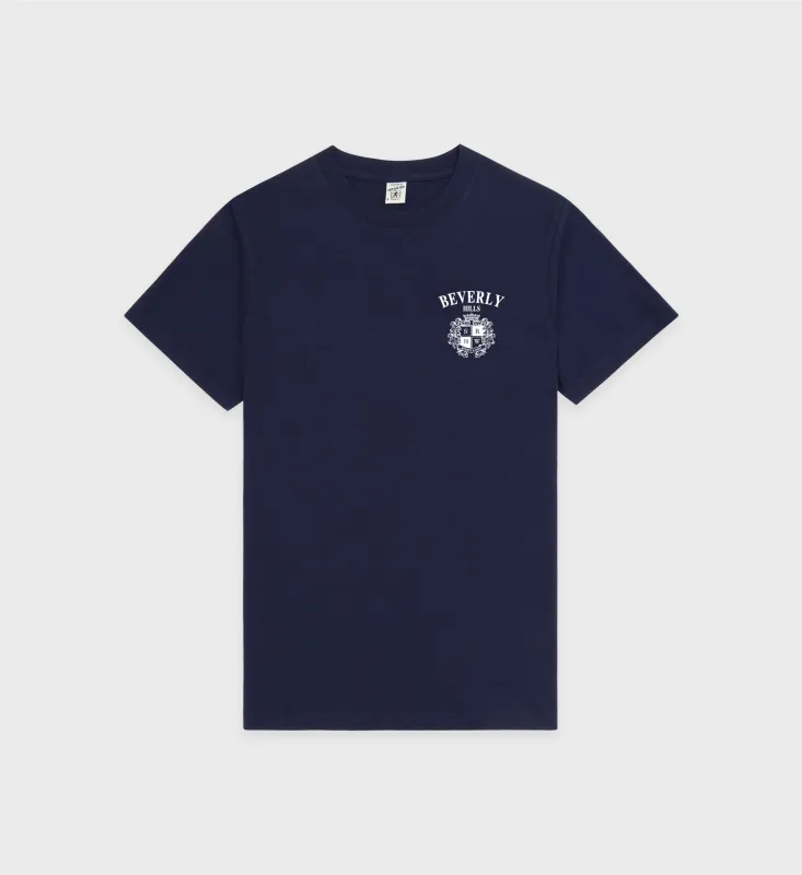 Beverly Hills Crest Soft T-Shirt - Navy/White sold by Sporty and Rich