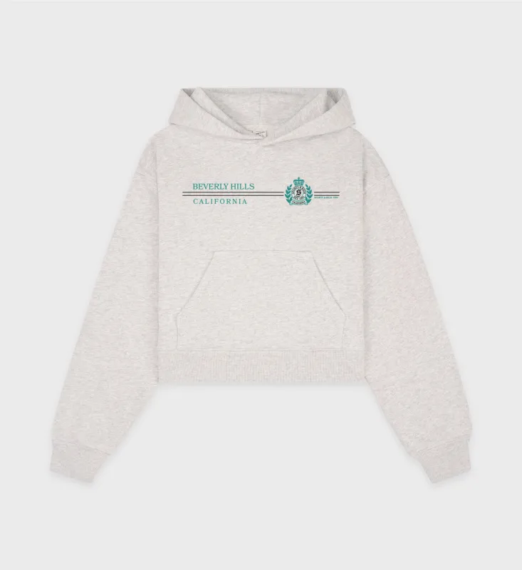 Beverly Hills Horizon Soft Cropped Hoodie - Heather Gray sold by Sporty and Rich