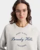 Beverly Script Soft Crewneck - Heather Gray/Navy sold by Sporty and Rich