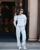 Beverly Script Soft Crewneck - Heather Gray/Navy sold by Sporty and Rich