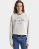 Beverly Script Soft Crewneck - Heather Gray/Navy sold by Sporty and Rich