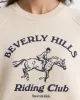 Beverly Hills Riding Club Soft Crewneck - Cream/Navy sold by Sporty and Rich
