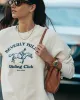 Beverly Hills Riding Club Soft Crewneck - Cream/Navy sold by Sporty and Rich