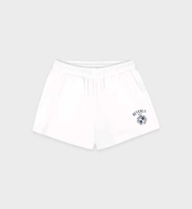 Beverly Hills Crest Soft Disco Short - White/Navy sold by Sporty and Rich
