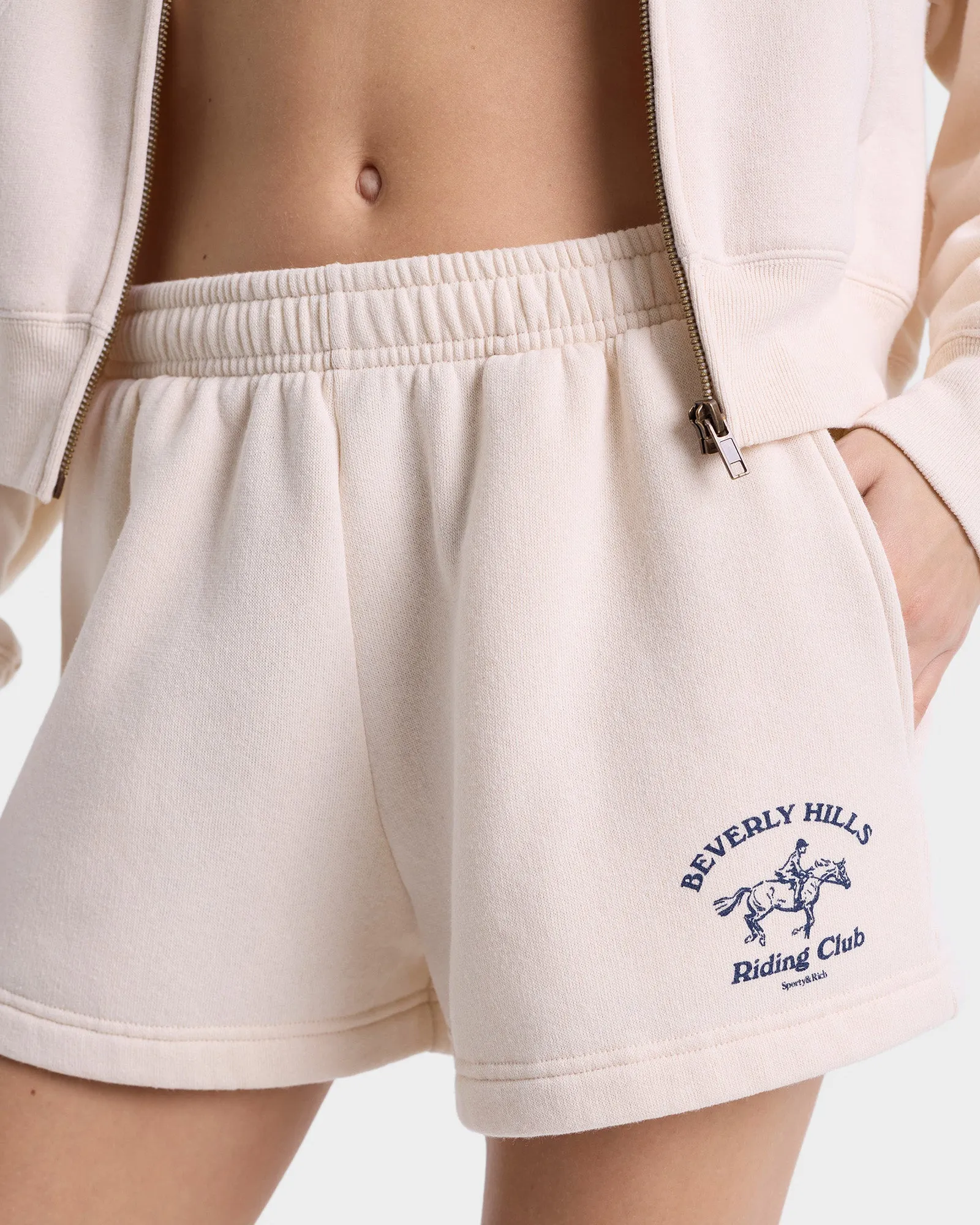 Beverly Hills Riding Club Soft Disco Short - Cream/Navy sold by Sporty and Rich product image thumbnail 5