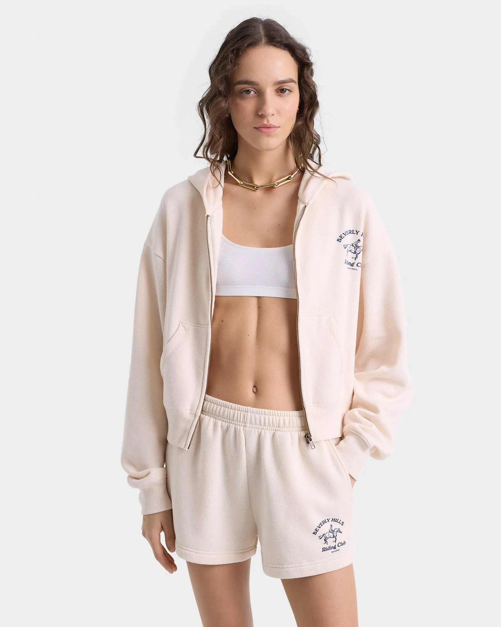 Beverly Hills Riding Club Soft Disco Short - Cream/Navy sold by Sporty and Rich product image thumbnail 4