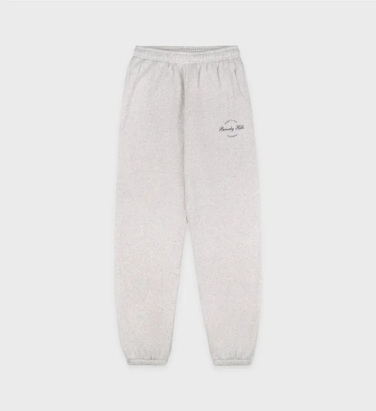 Beverly Script Soft Sweatpant - Heather Gray/Navy sold by Sporty and Rich