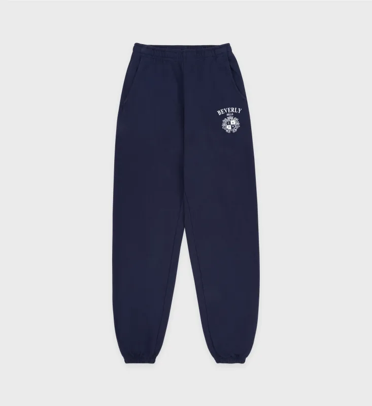 BH Crest Soft Sweapant - Navy/White sold by Sporty and Rich