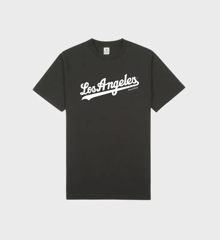 Dodgers T-Shirt - Faded Black/White sold by Sporty and Rich