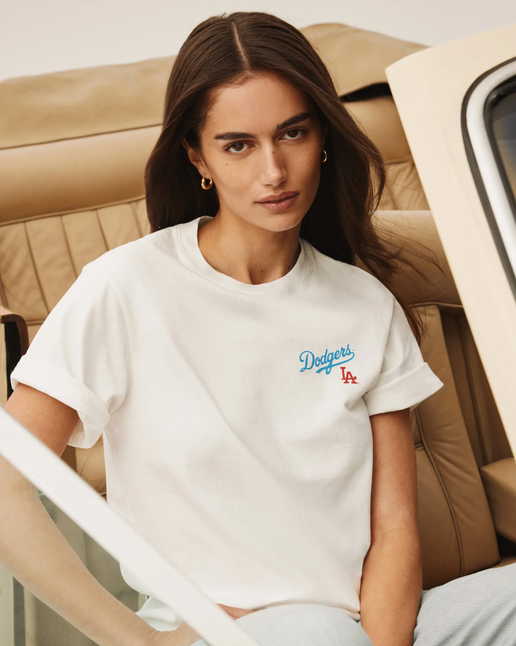 Dodgers Serif T-Shirt - White/Team Blue sold by Sporty and Rich product image thumbnail 2