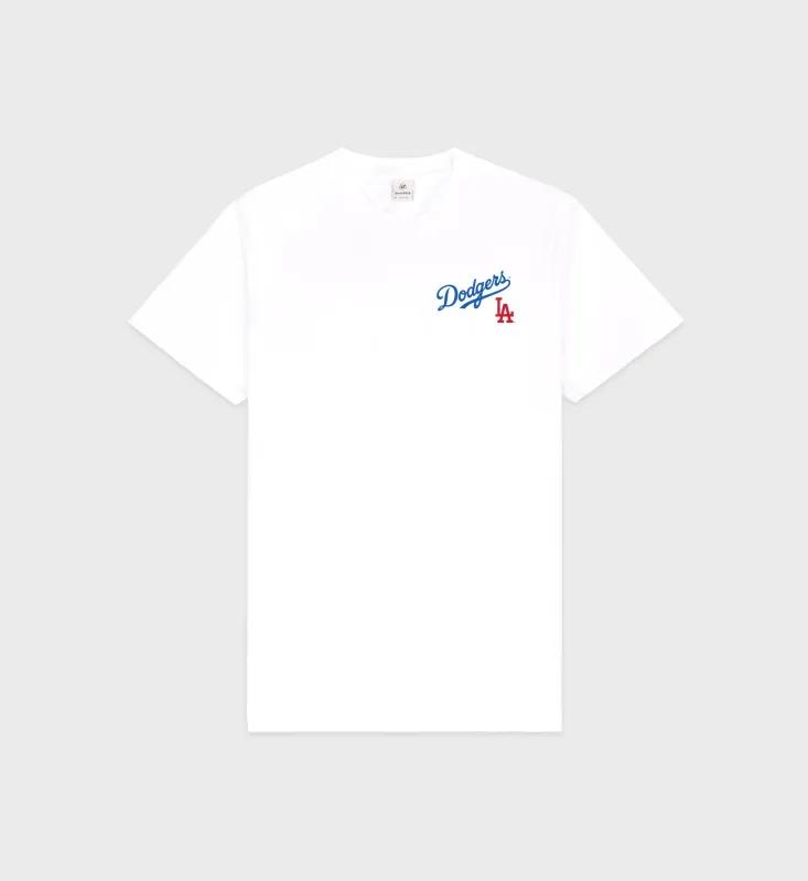 Dodgers Serif T-Shirt - White/Team Blue sold by Sporty and Rich