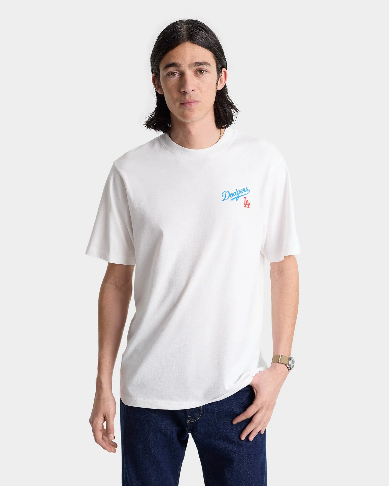 Dodgers Serif T-Shirt - White/Team Blue sold by Sporty and Rich product image thumbnail 4