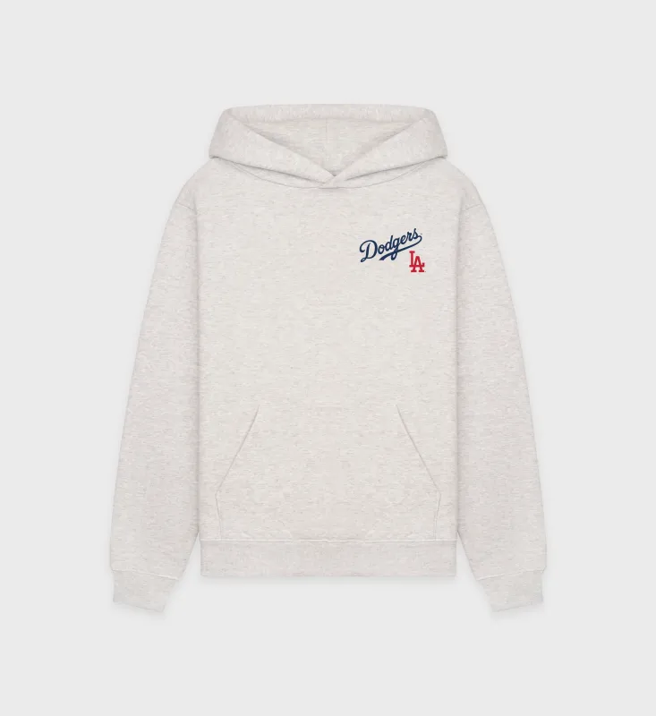 Dodgers Serif Hoodie - Heather Gray/Navy sold by Sporty and Rich